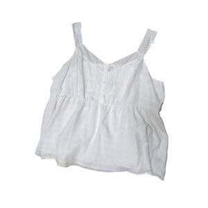 Baby doll cloud dancer cotton window pane button front tank by torrid size 6 NWT